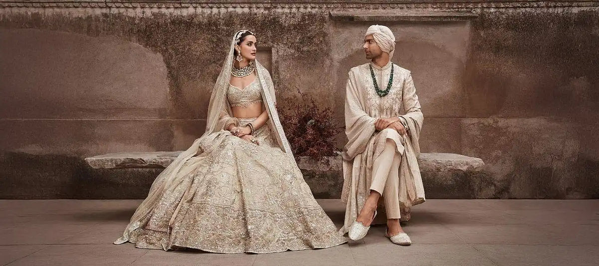 Bride & Groom collection epitomises elaborate handcrafted work and subtle pastel shades