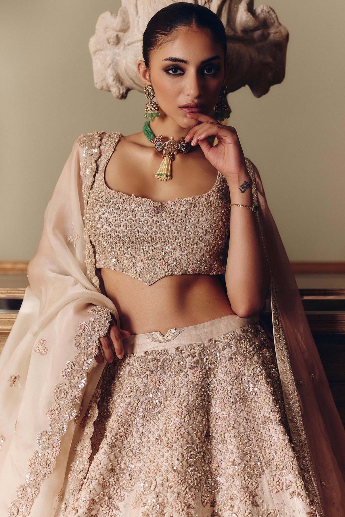The Royal Ekru Saga Lehenga