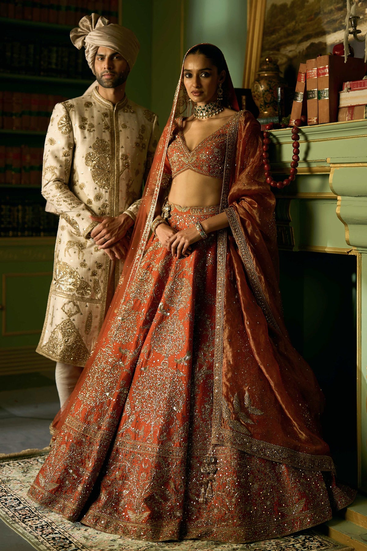 The Tangerine Tree of Eternity Lehenga