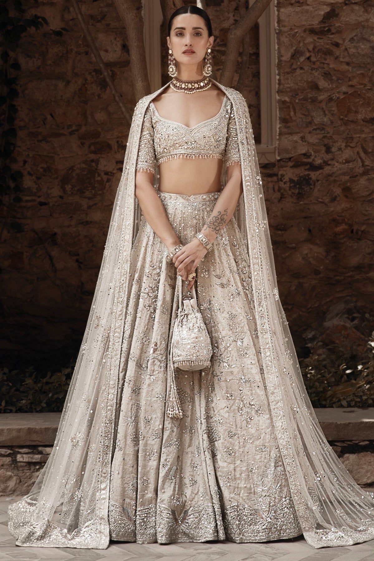 The Silver Needle Winged Glory Lehenga