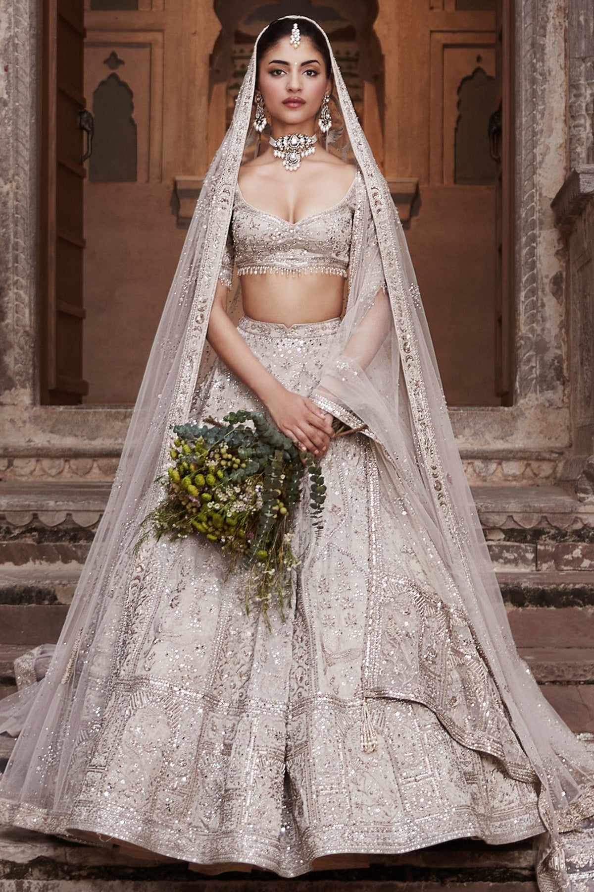 The Silver Needle Holy Trinity Lehenga