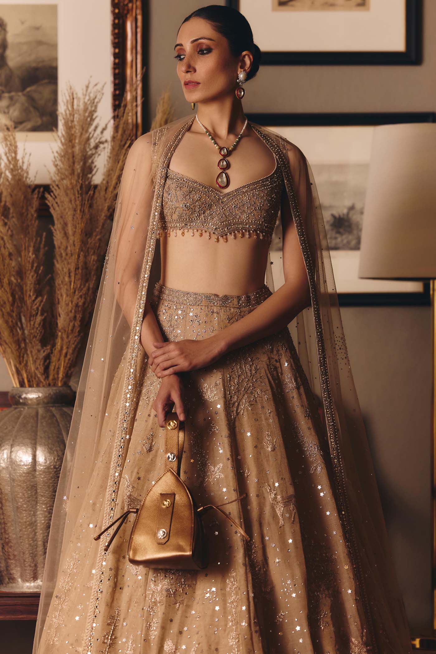The Aged Tissue Masai Landscape Lehenga