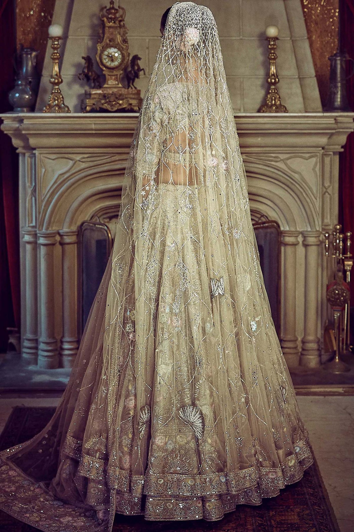 The Autumn Antelope Aged Gold Lehenga