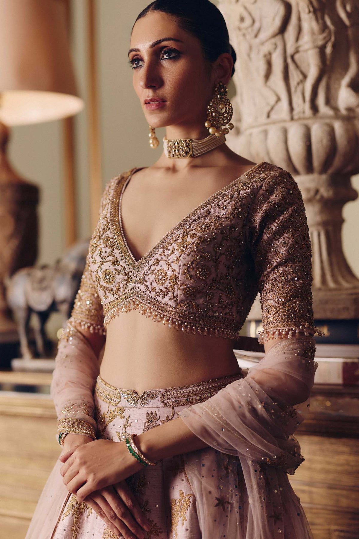 The Sona Kora Gulabi Lehenga