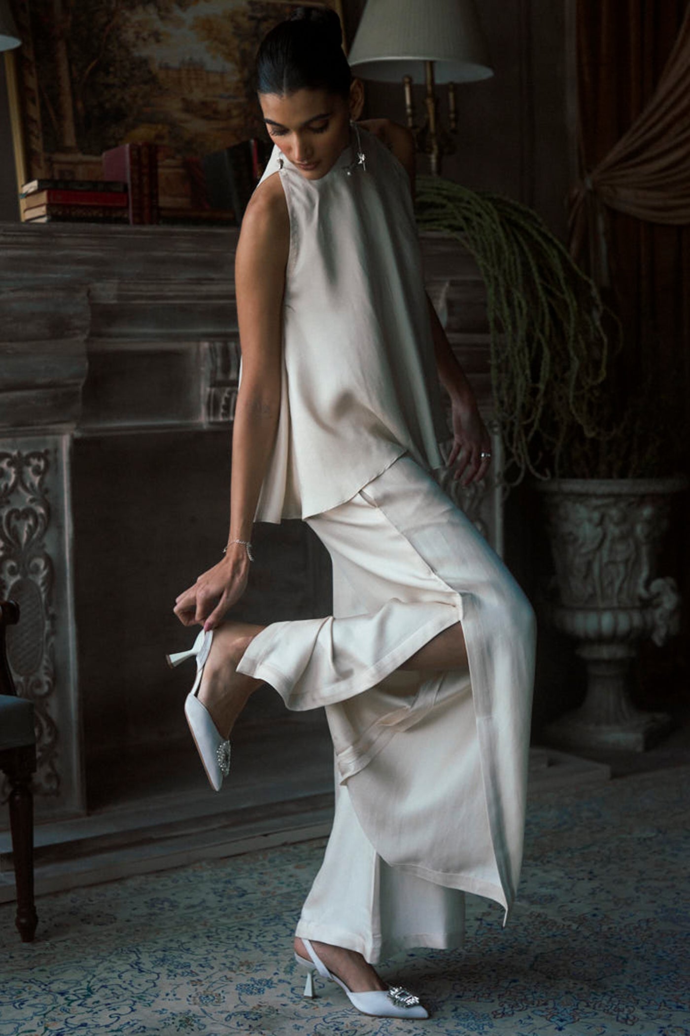 The Sauvage Silk Slit Pants