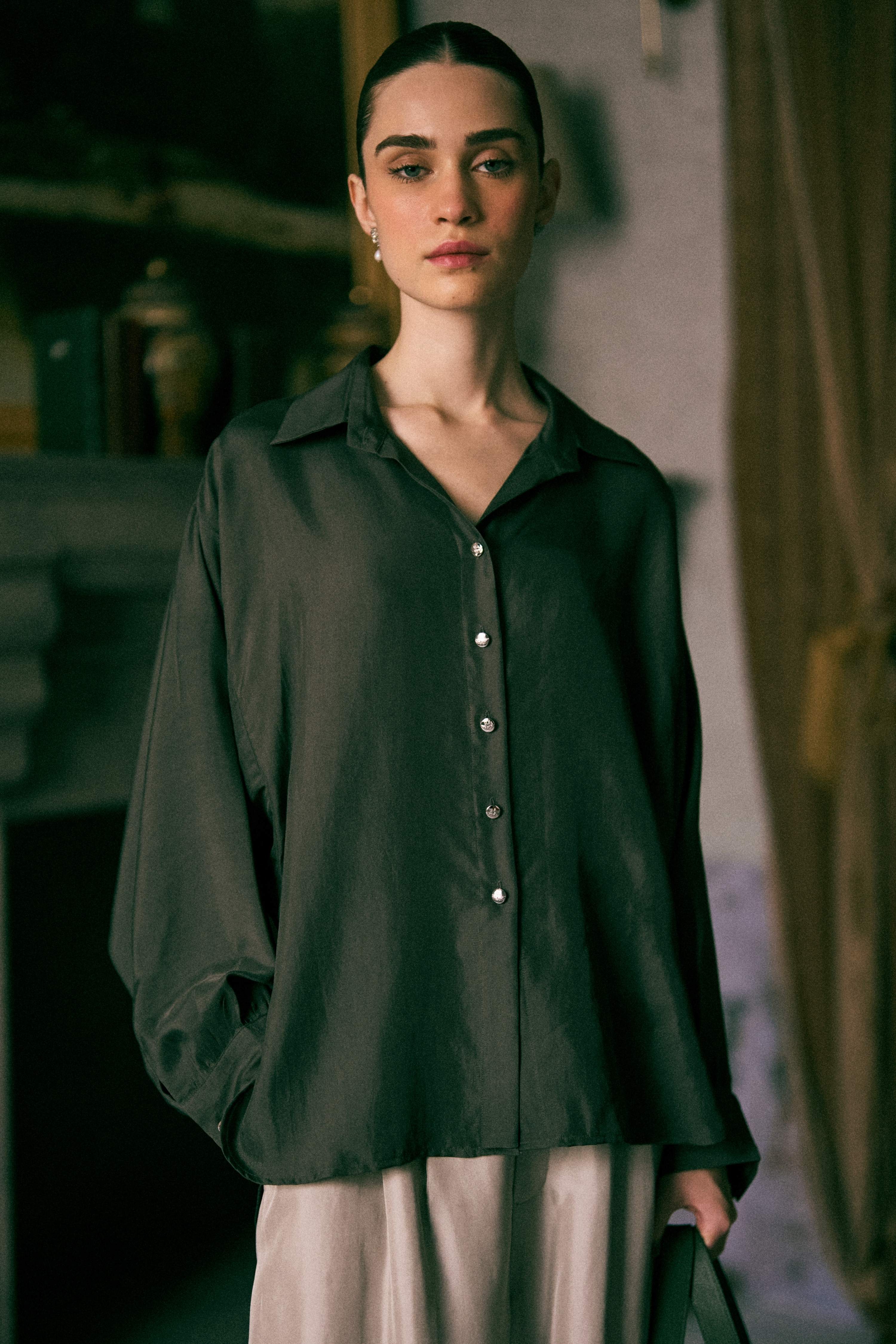 The Lisbon Oversize Silk Shirt