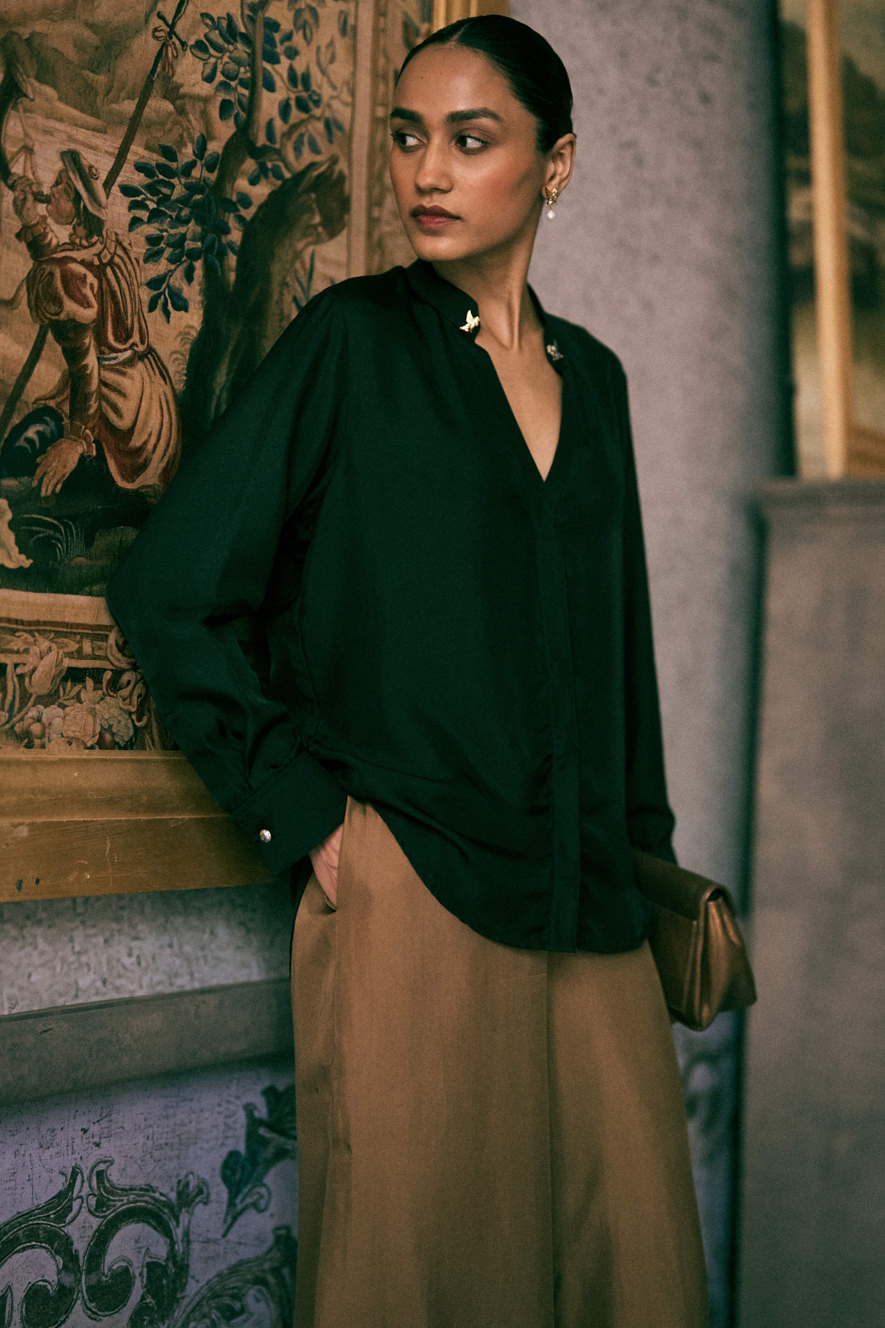 The Iconic Venetian Lion Silk Shirt in Gold & Silver Hardware