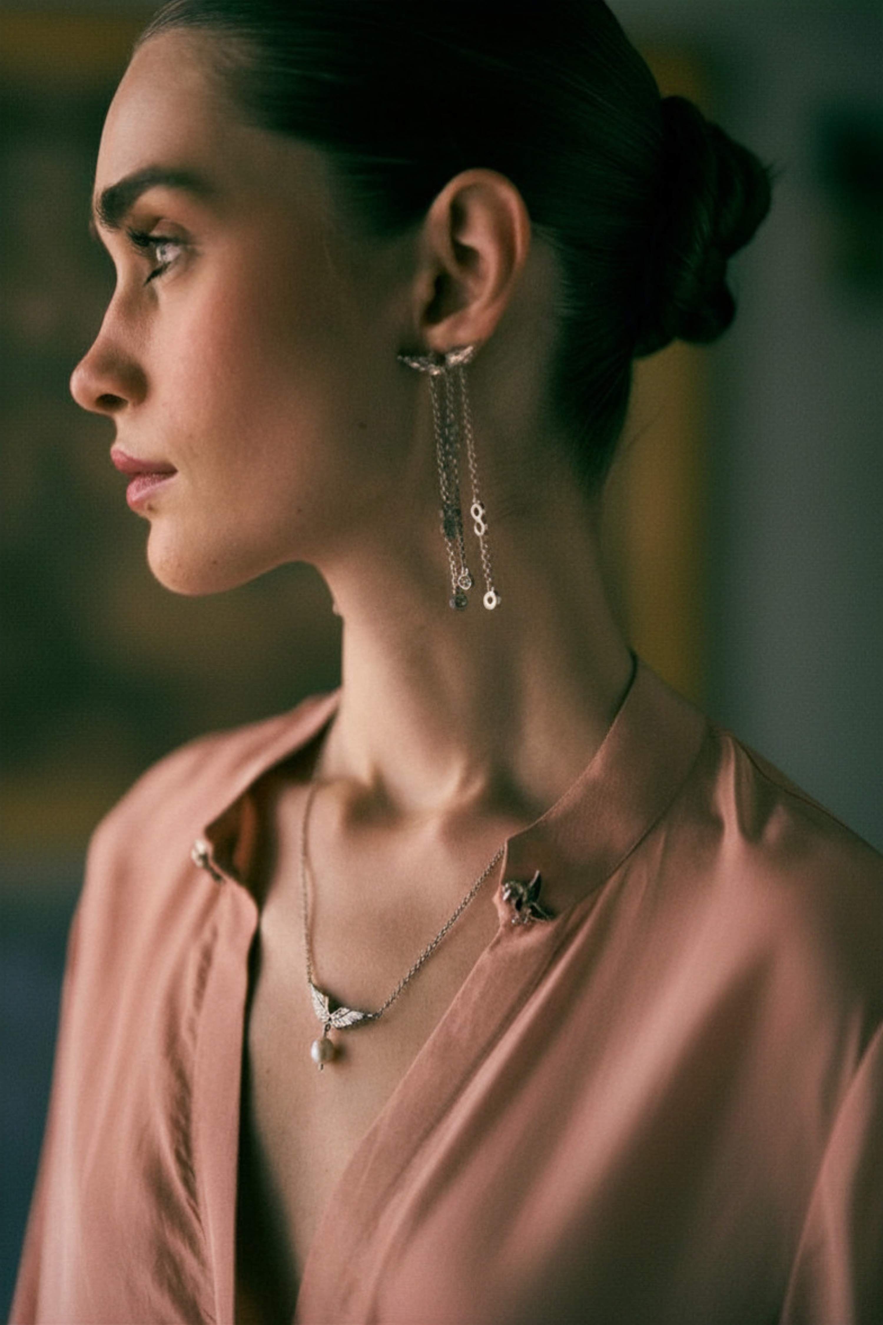 The Iconic Venetian Lion Silk Shirt in Silver hardware