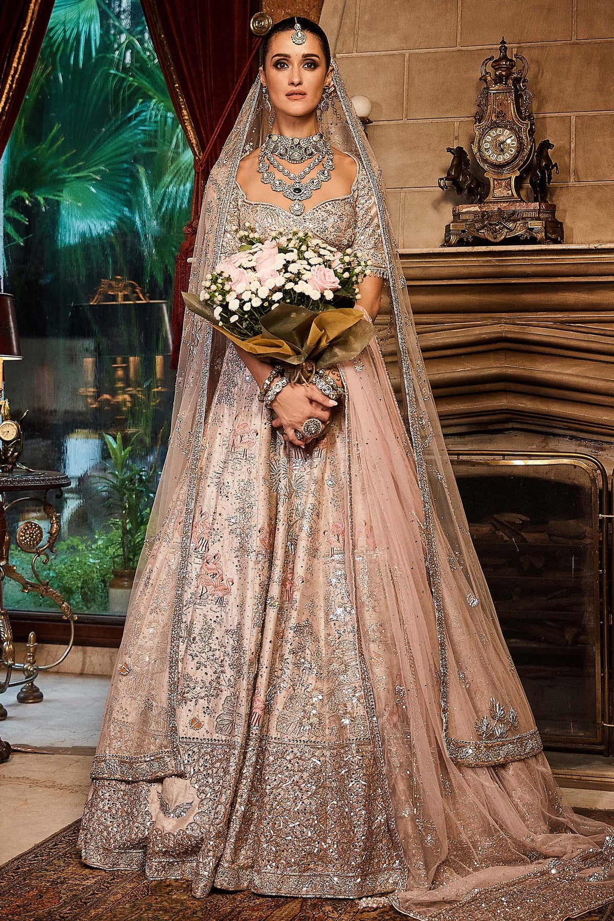 The Ekru Flamingo Lehenga