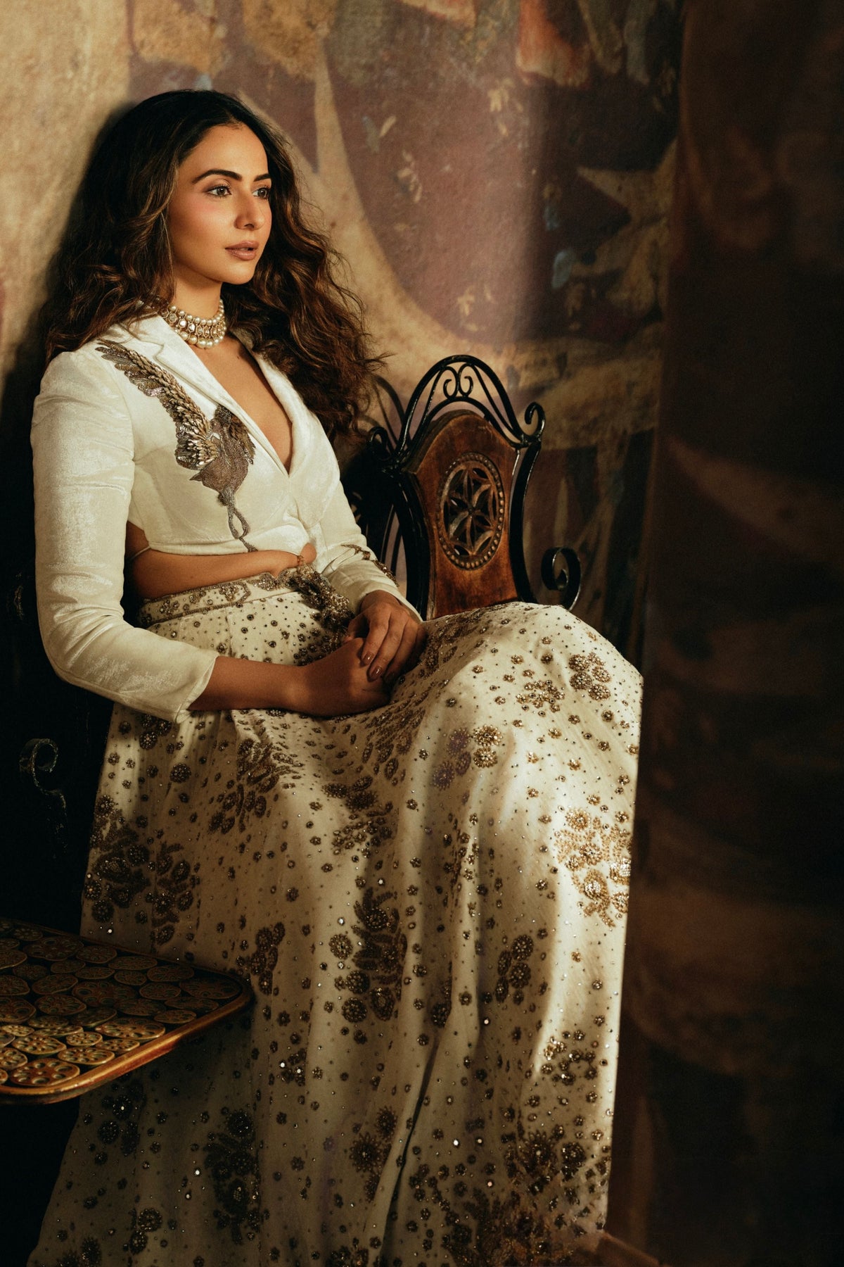 The Aurum Ecru Mograbagh Lehenga