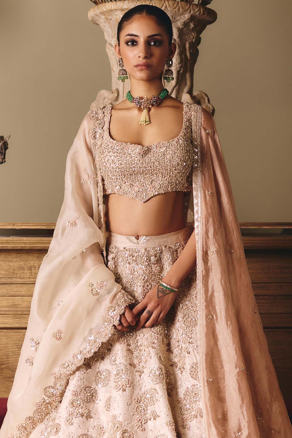 The Royal Ekru Saga Lehenga