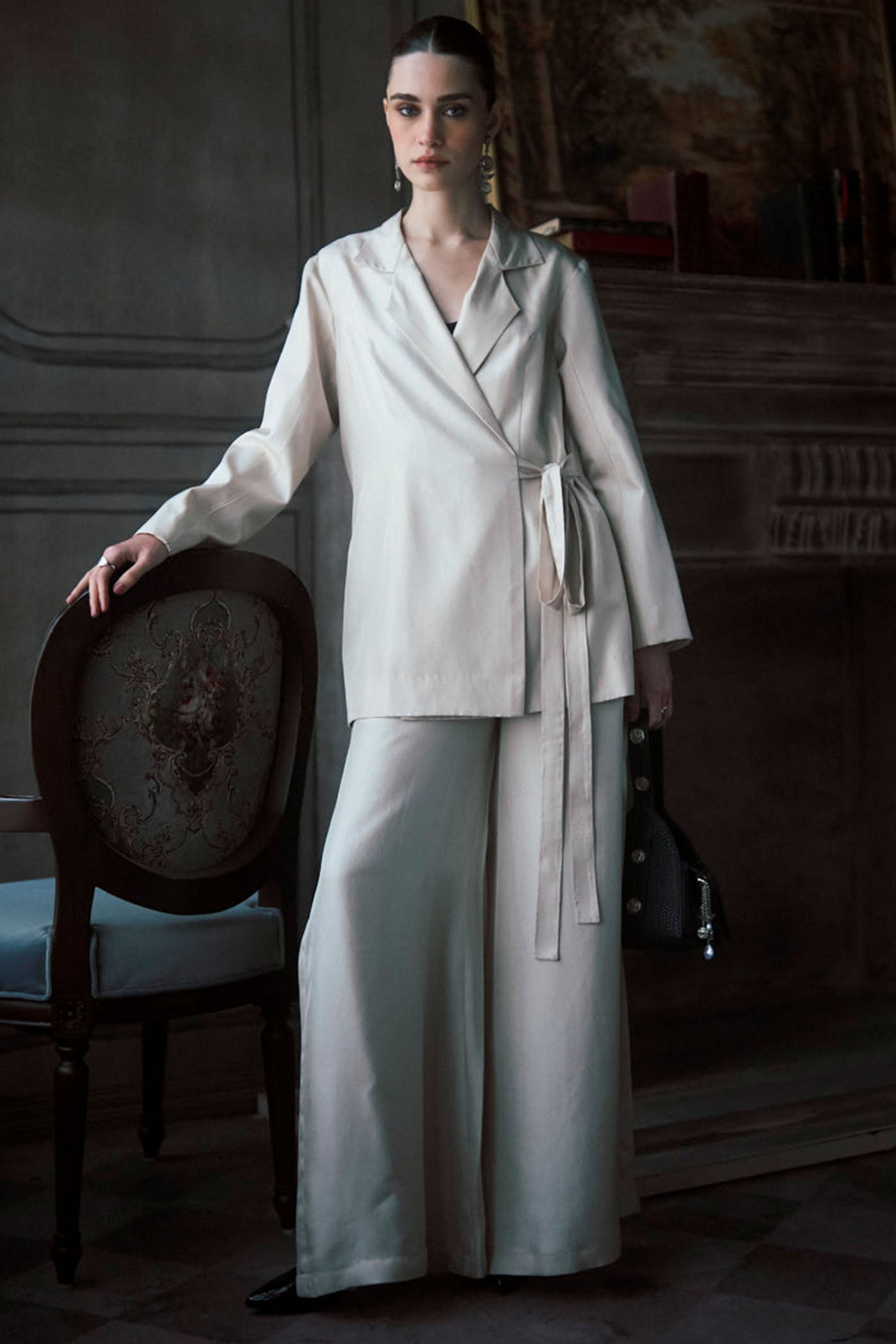 The Capri Tie up Silk Blazer