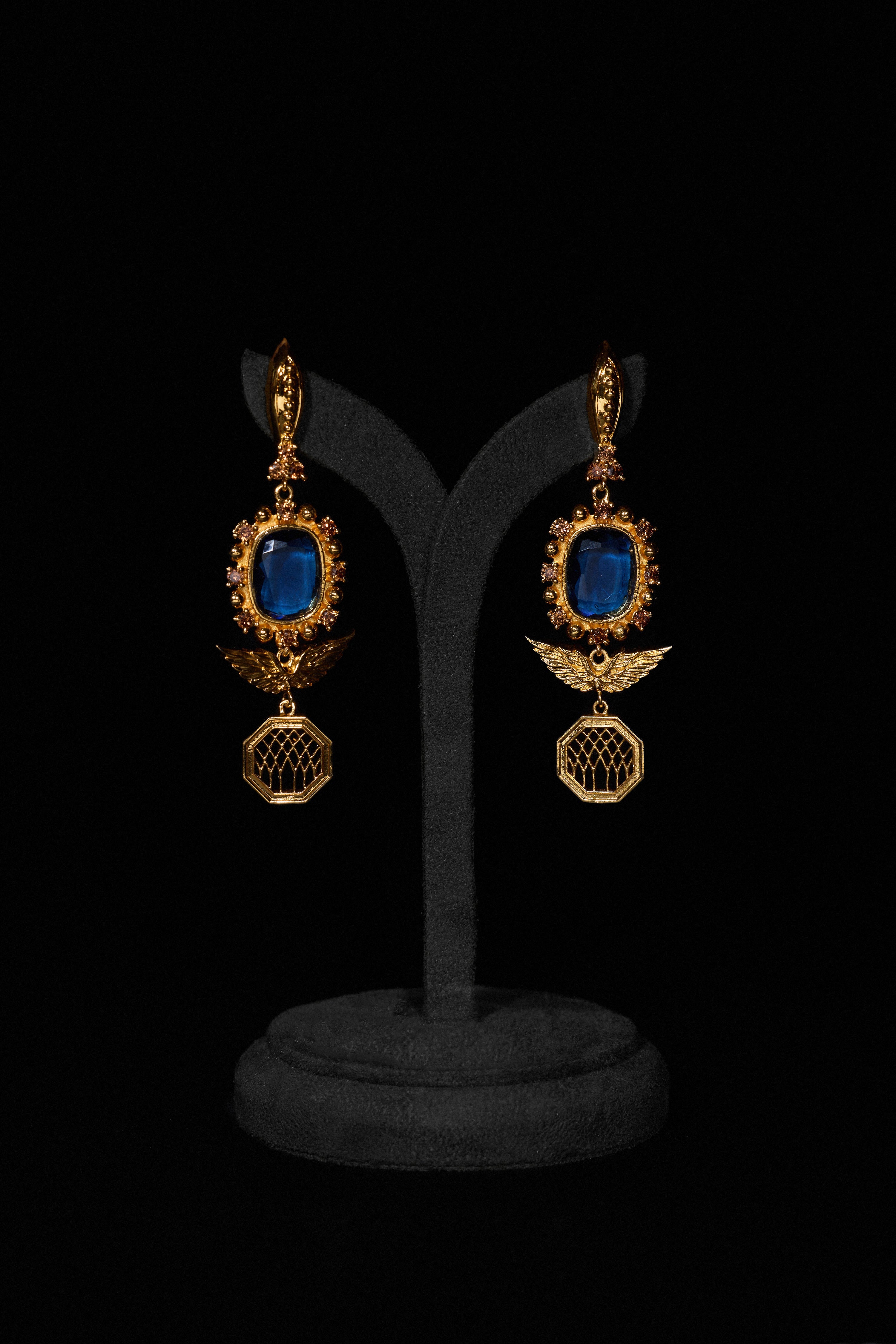 The Royal Florentine Parisian Blue Earrings in Gold