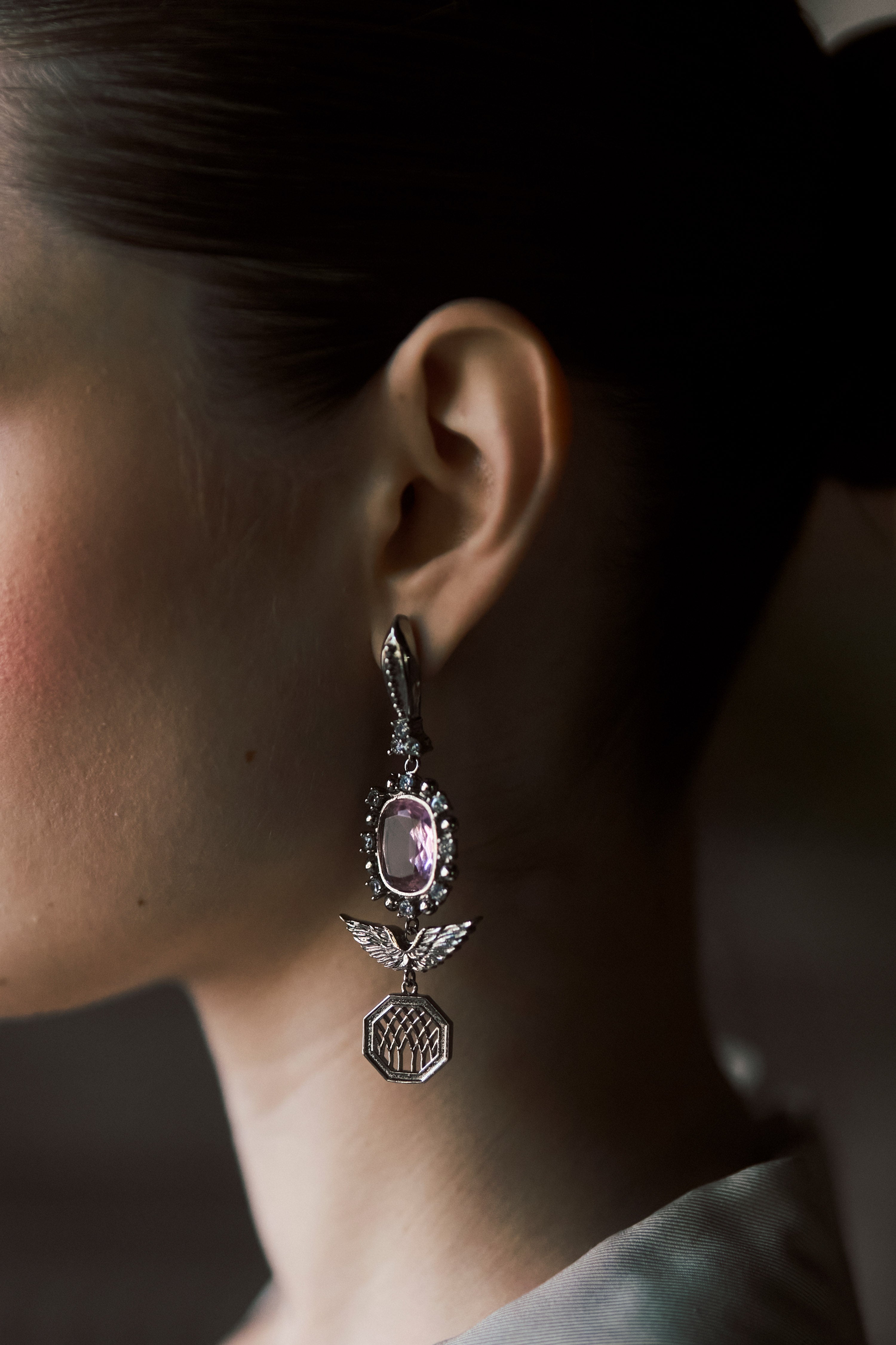 The Royal Florentine French Rose Earrings in Starlight