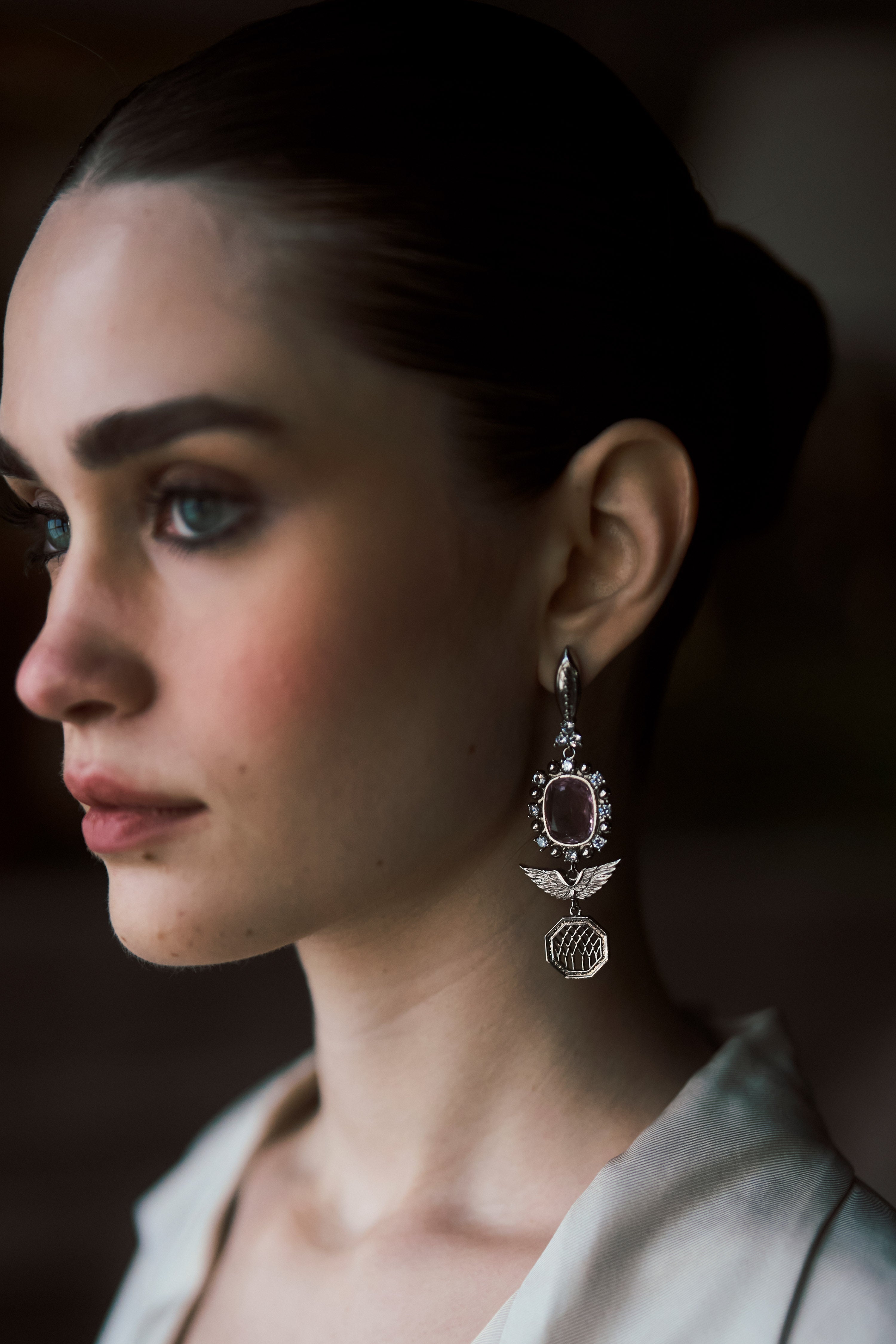 The Royal Florentine French Rose Earrings in Starlight