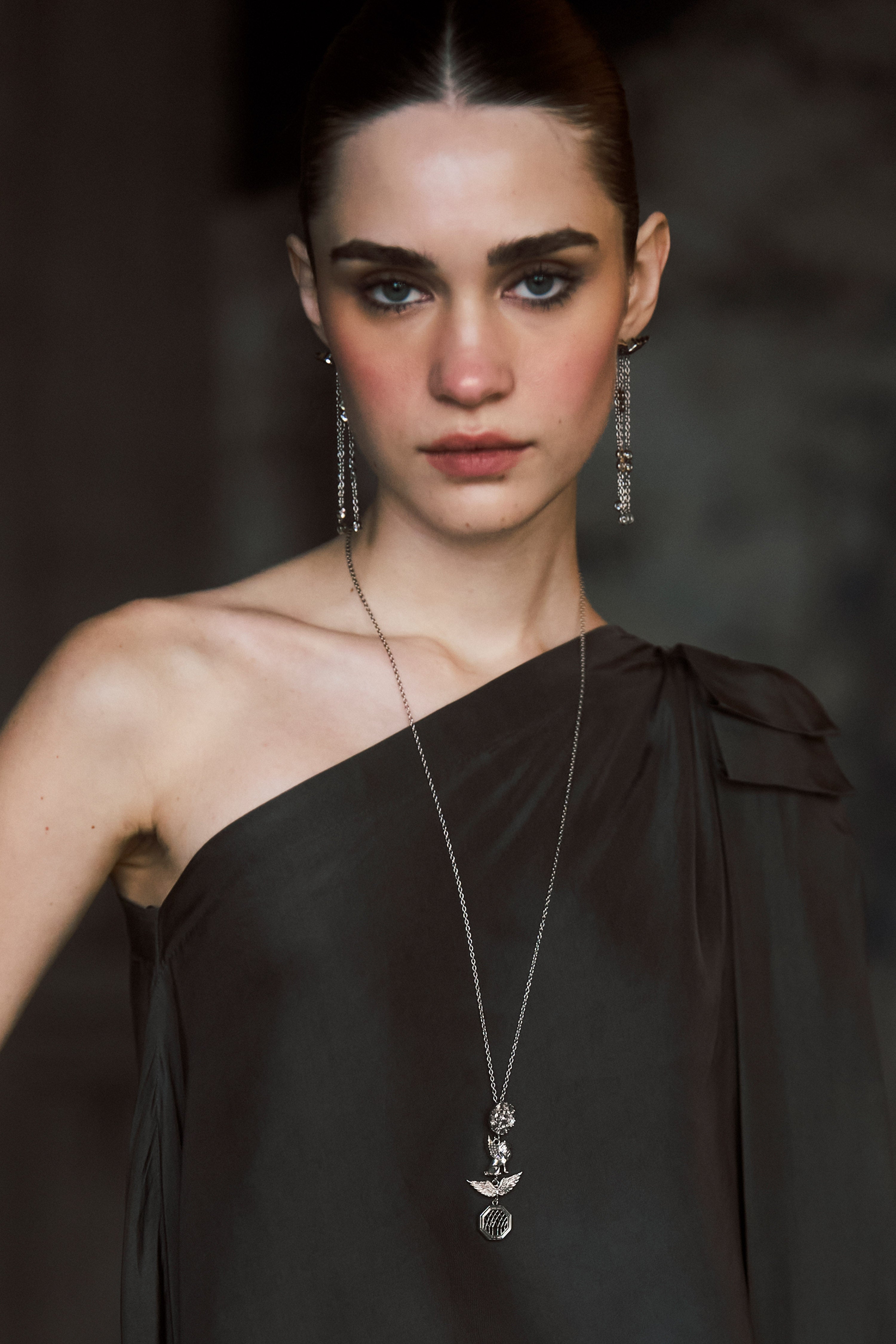 The Gothic Matsya Signature Necklace in starlight