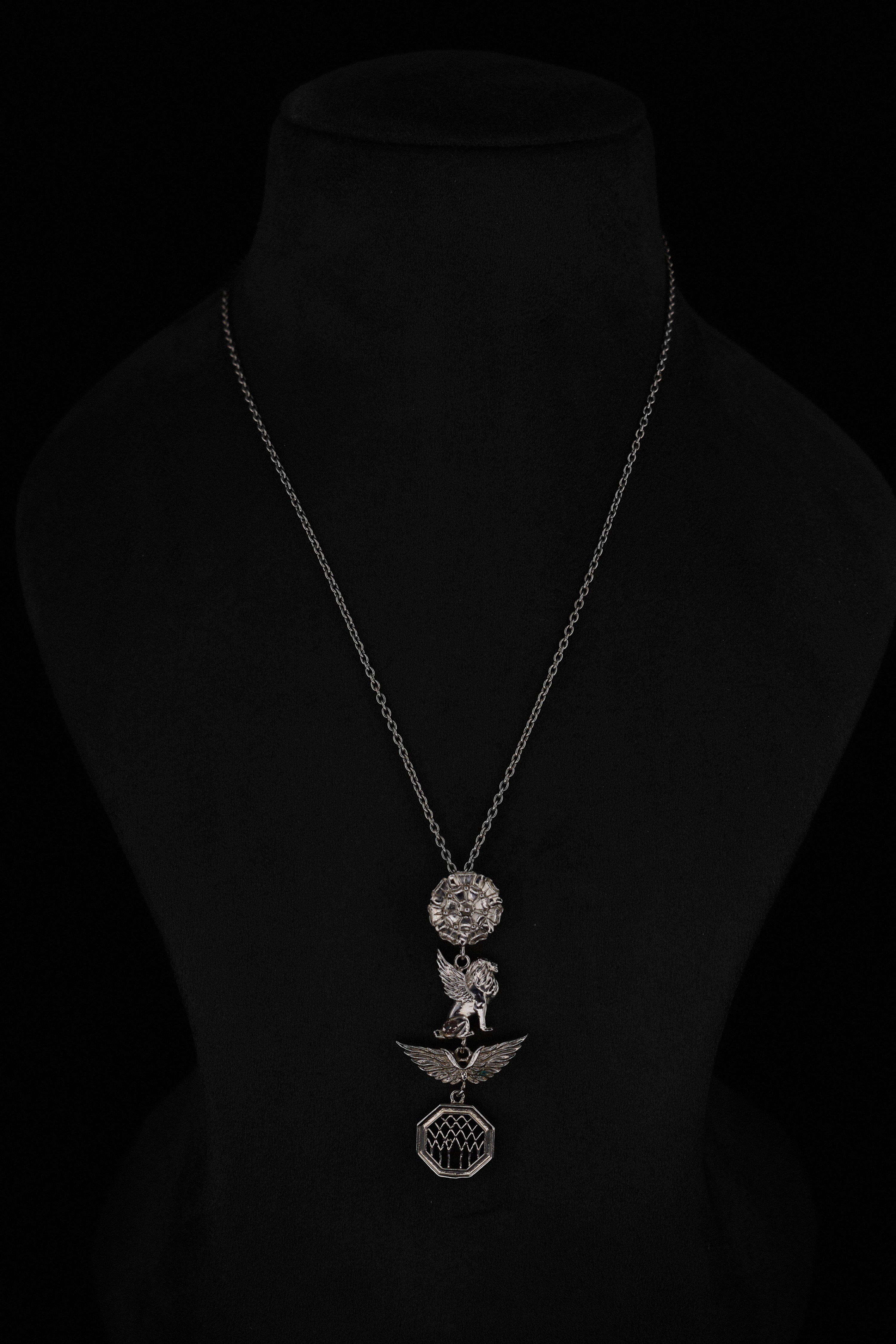 The Gothic Matsya Signature Necklace in starlight