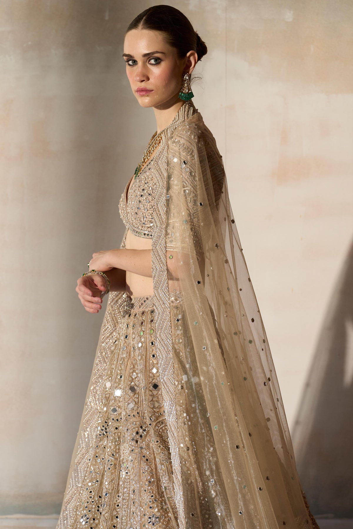 The New Sheeshbagh Matsya Ekru Lehenga