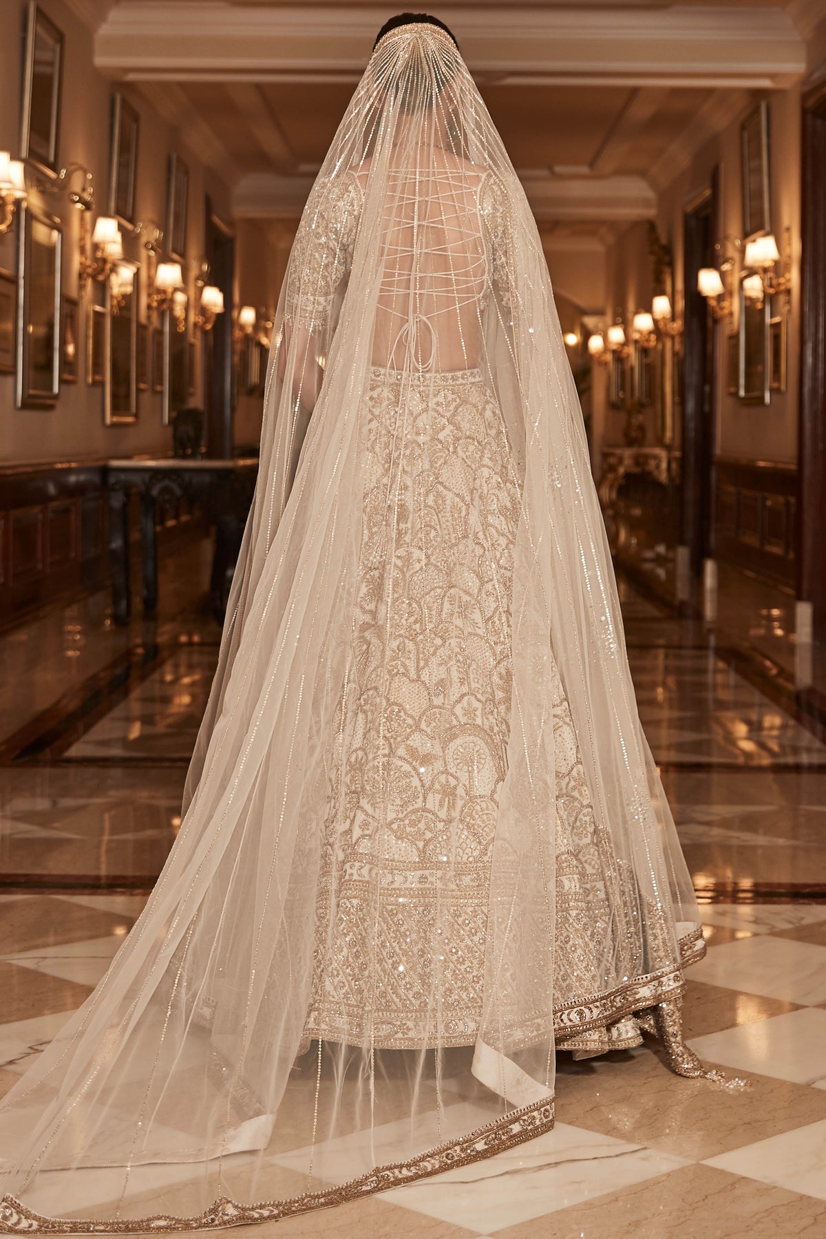 The Vintage Matsya Palace Ekru Lehenga