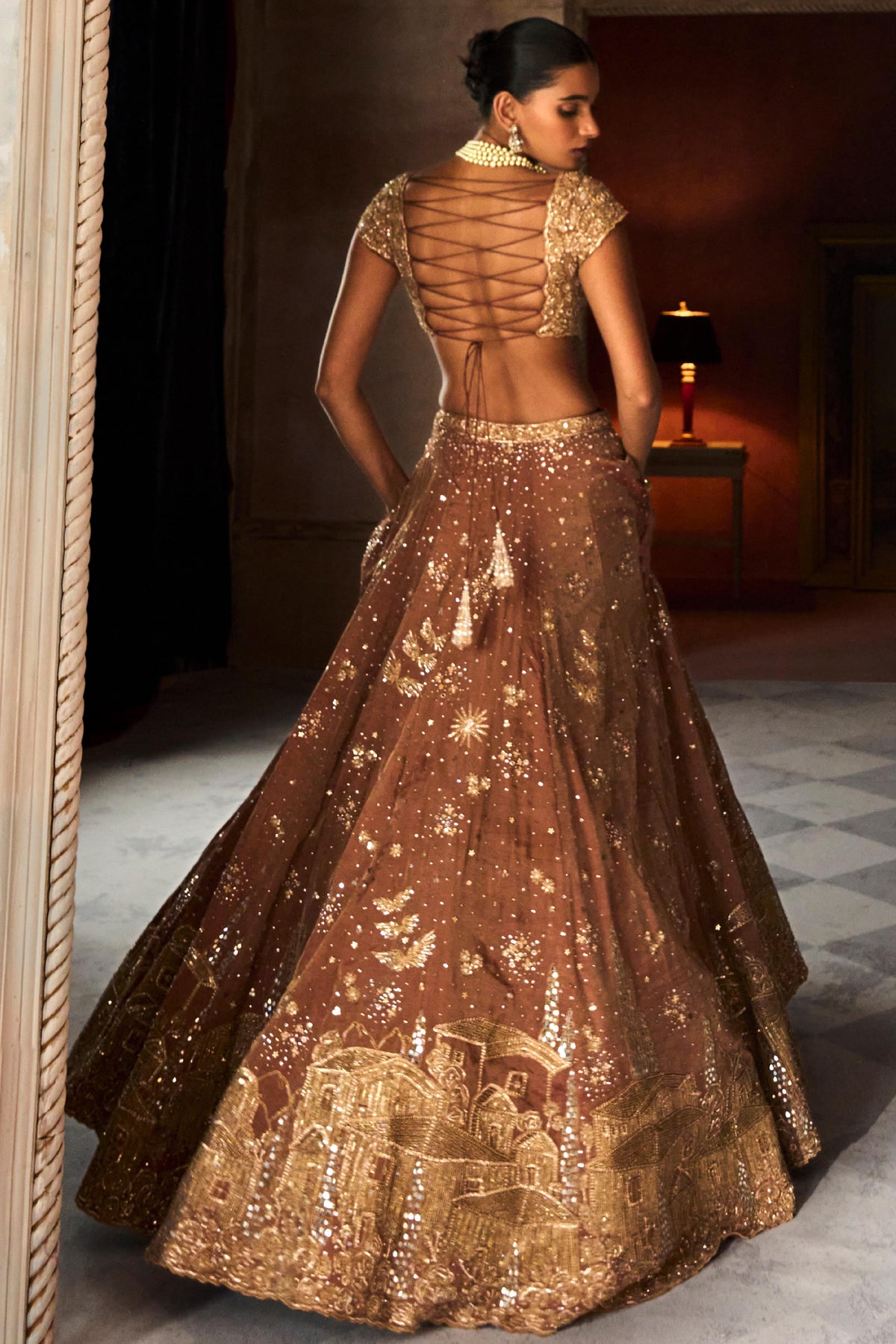 Tuscan Pardise Old World Tangerine Lehenga