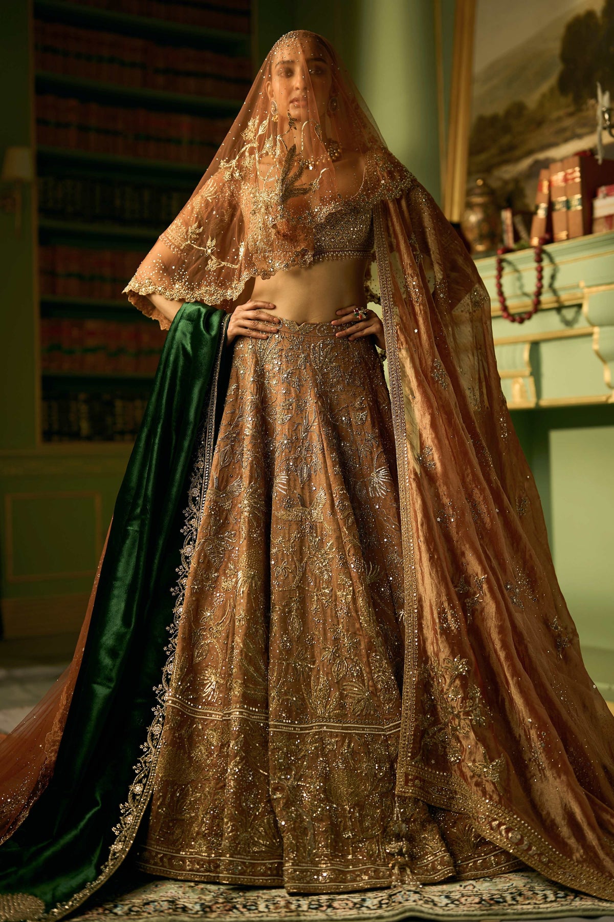 The Royal Savannah Apricot Lehenga