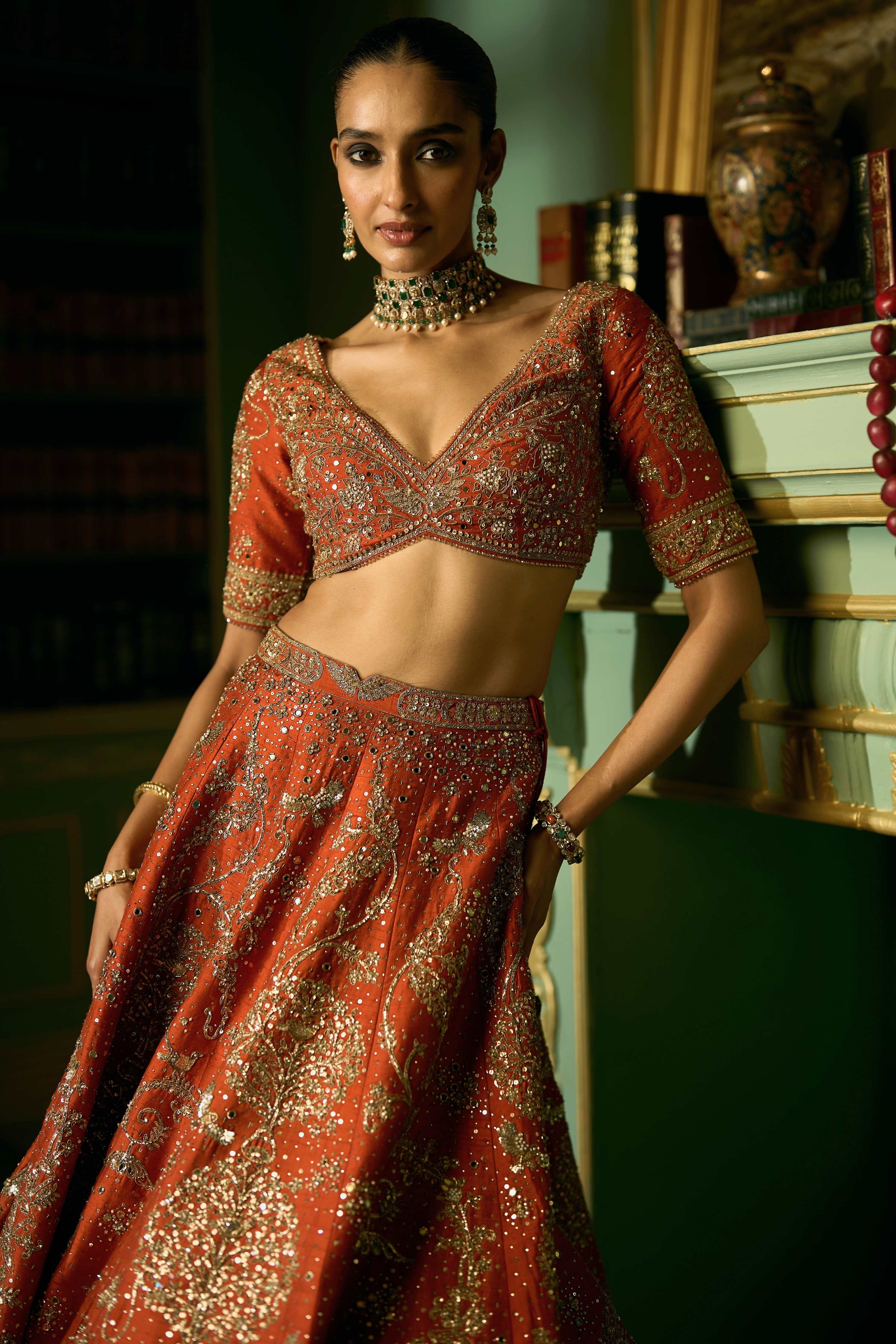 The Tangerine Tree of Eternity Lehenga