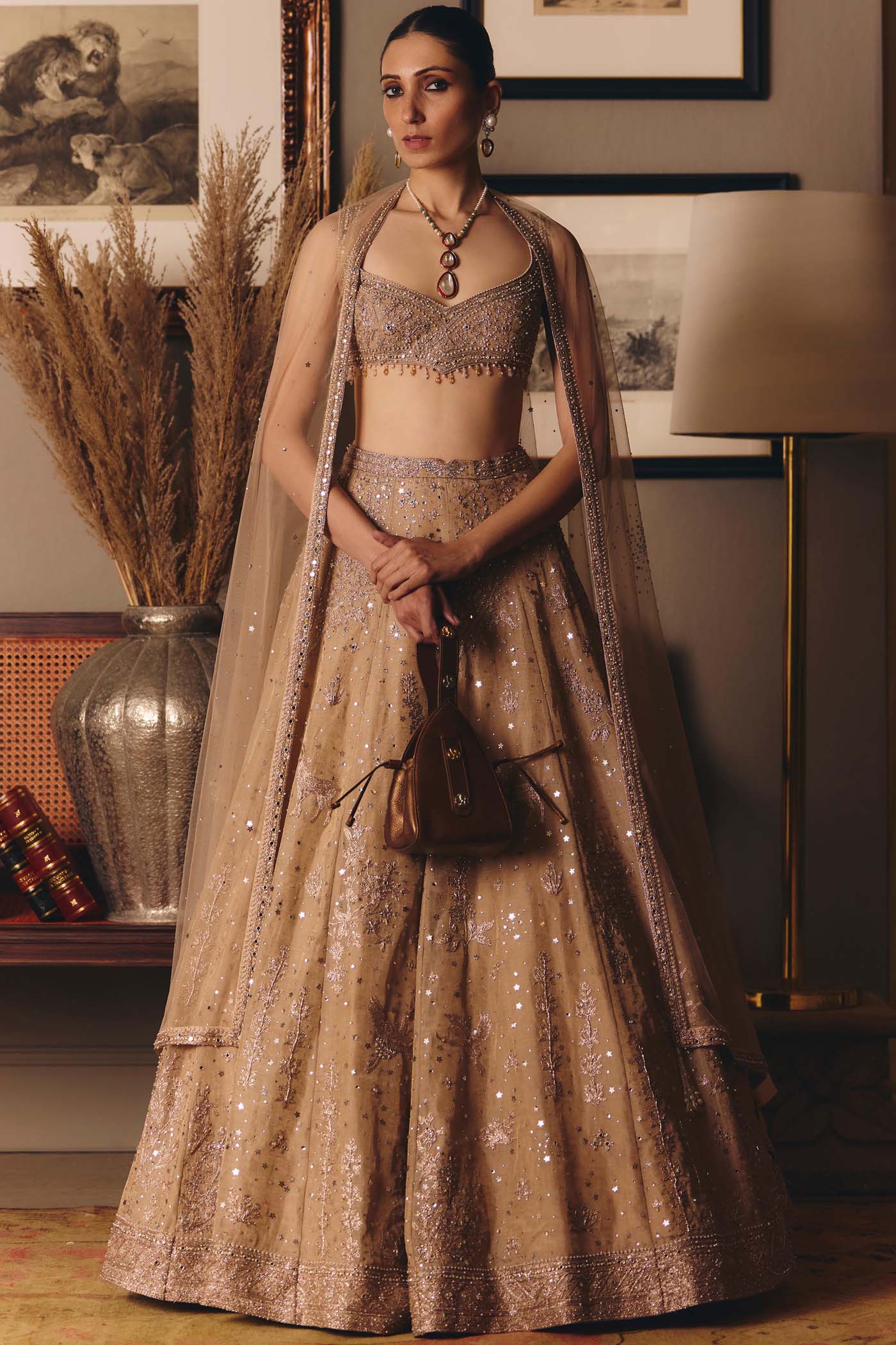 The Aged Tissue Masai Landscape Lehenga