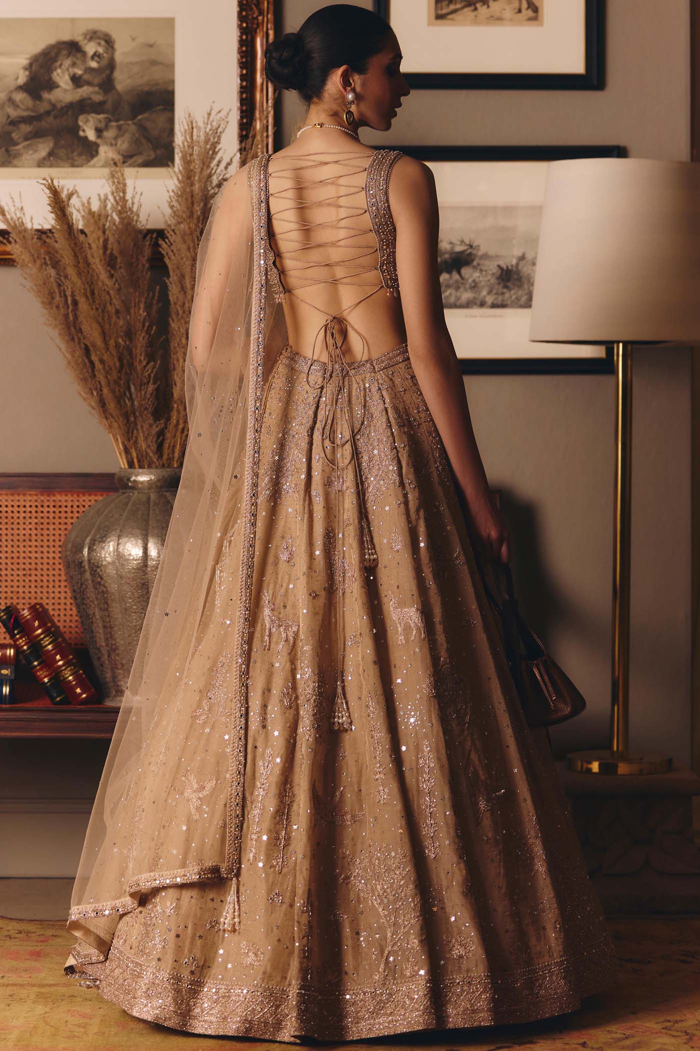 The Aged Tissue Masai Landscape Lehenga