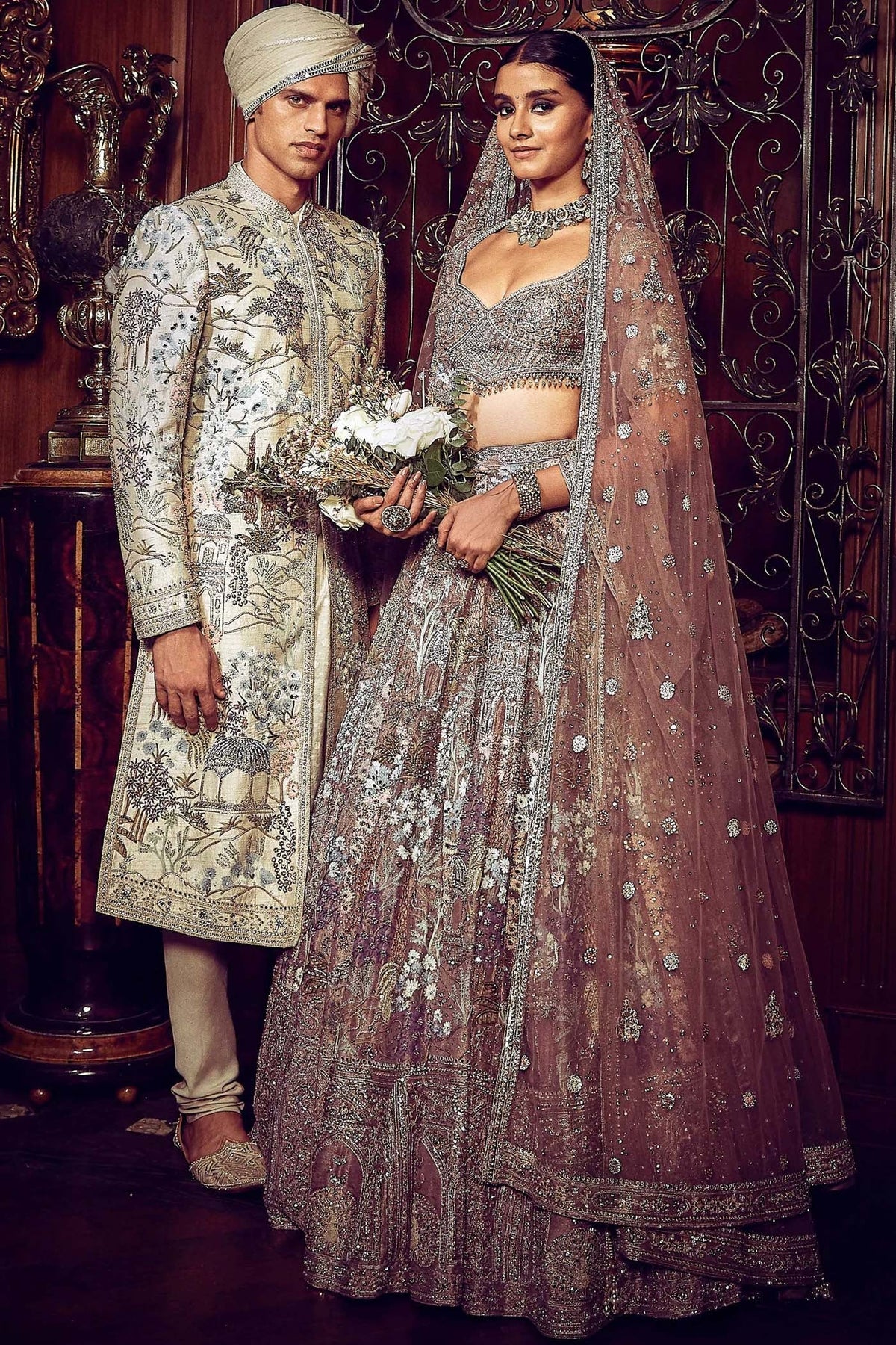 The Palace Of Provence - Aged Lavender Lehenga