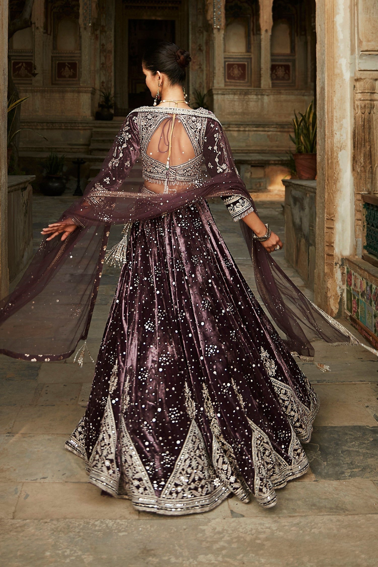 The Temple Night Sky Lehenga