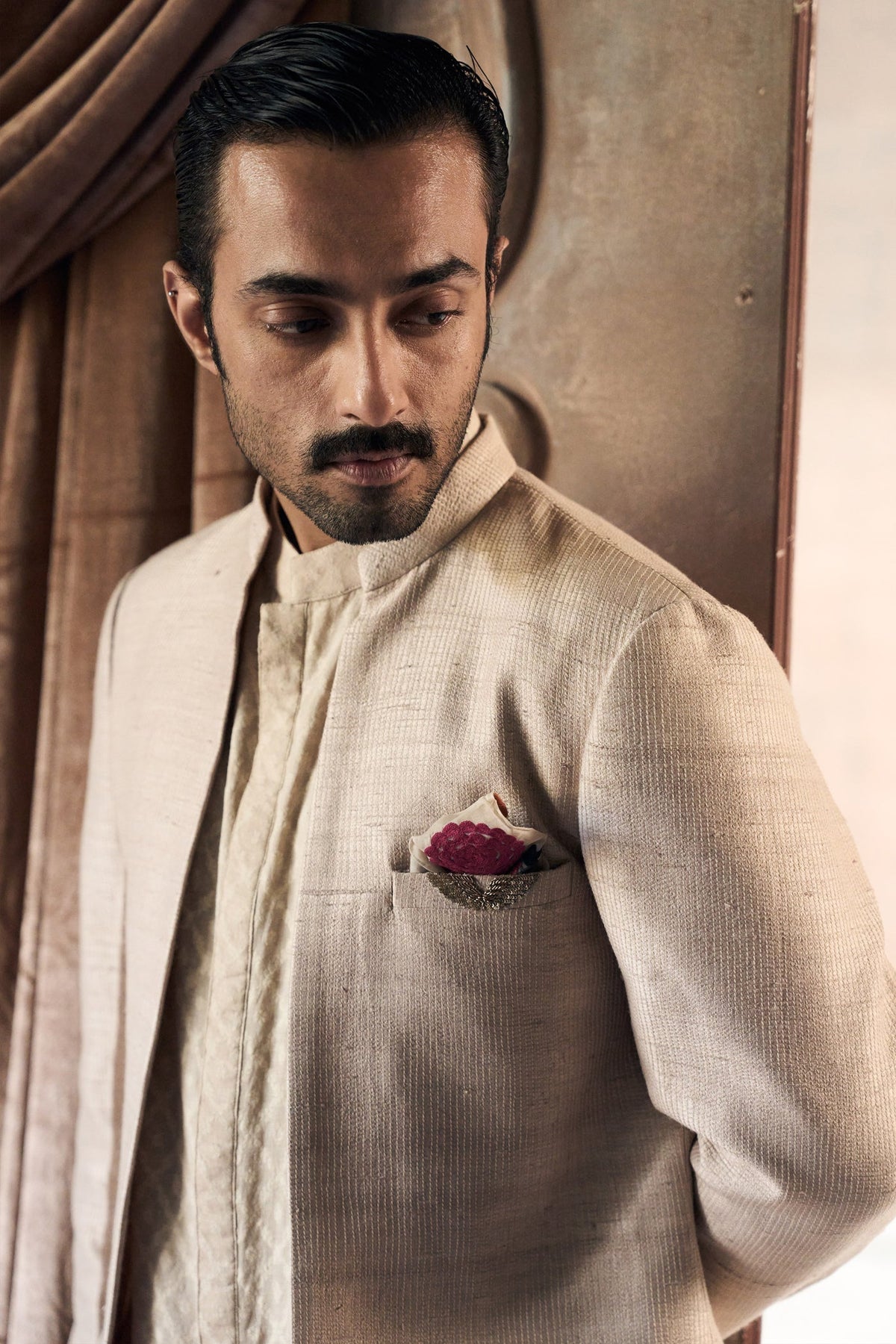 The Classic Dhagai Open Rambagh Achkan with Kurta