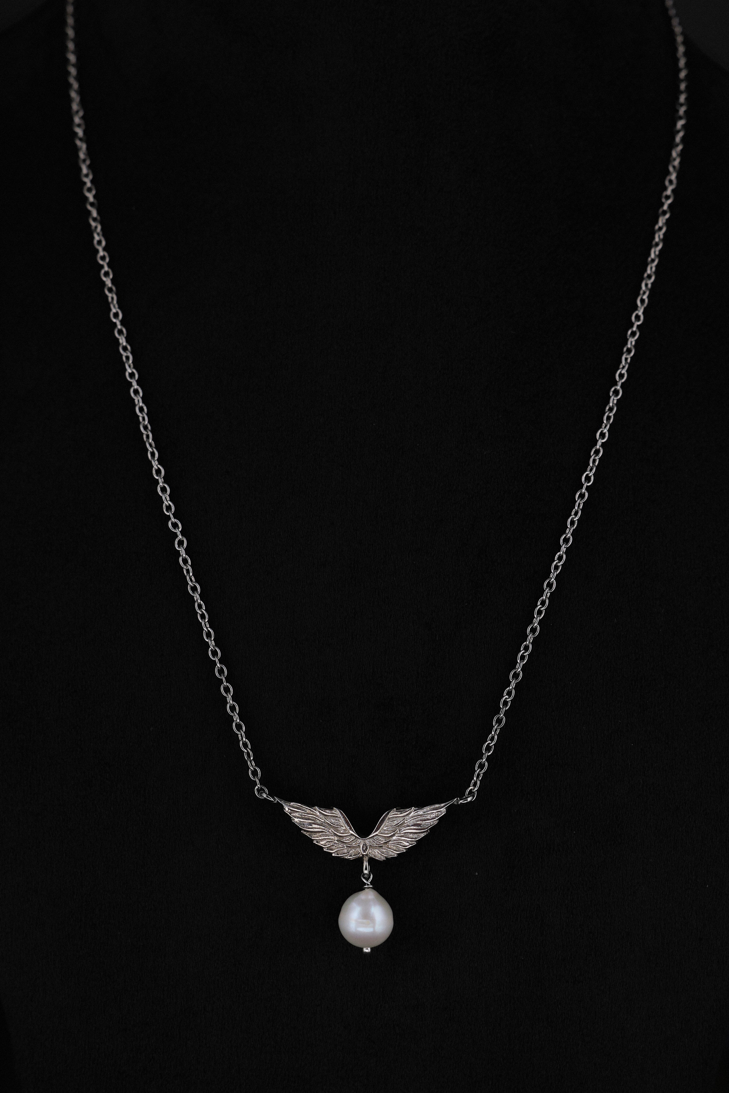 The Matsya Signature Sea Droplet Pendant in Charred Silver