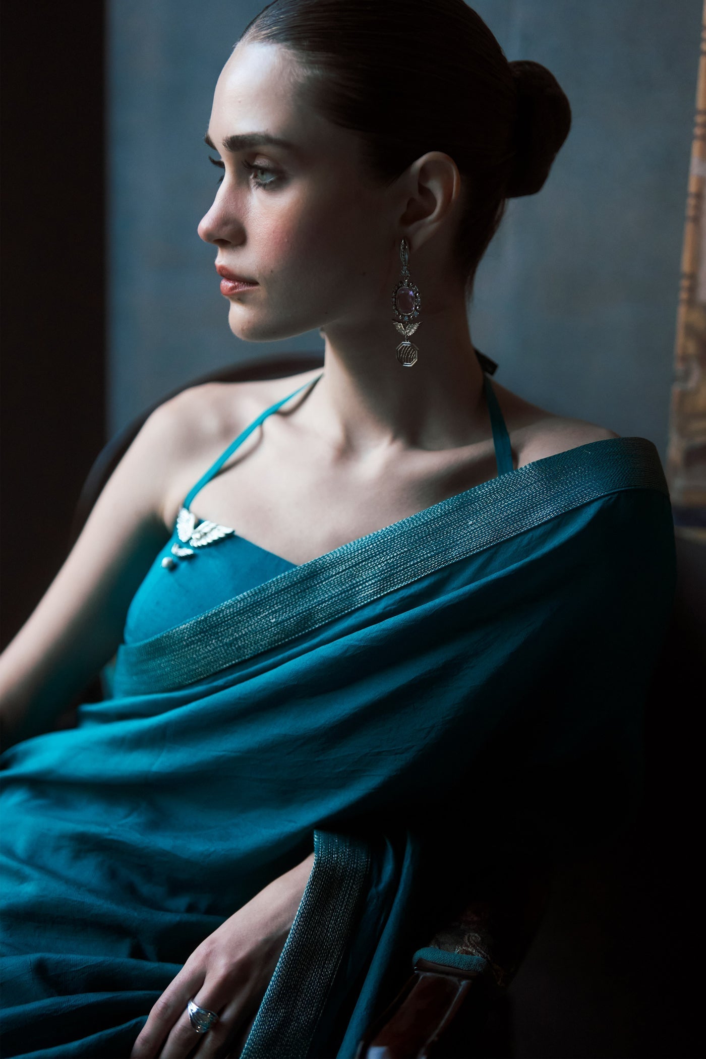 The Emerald Oxford Silk Saree