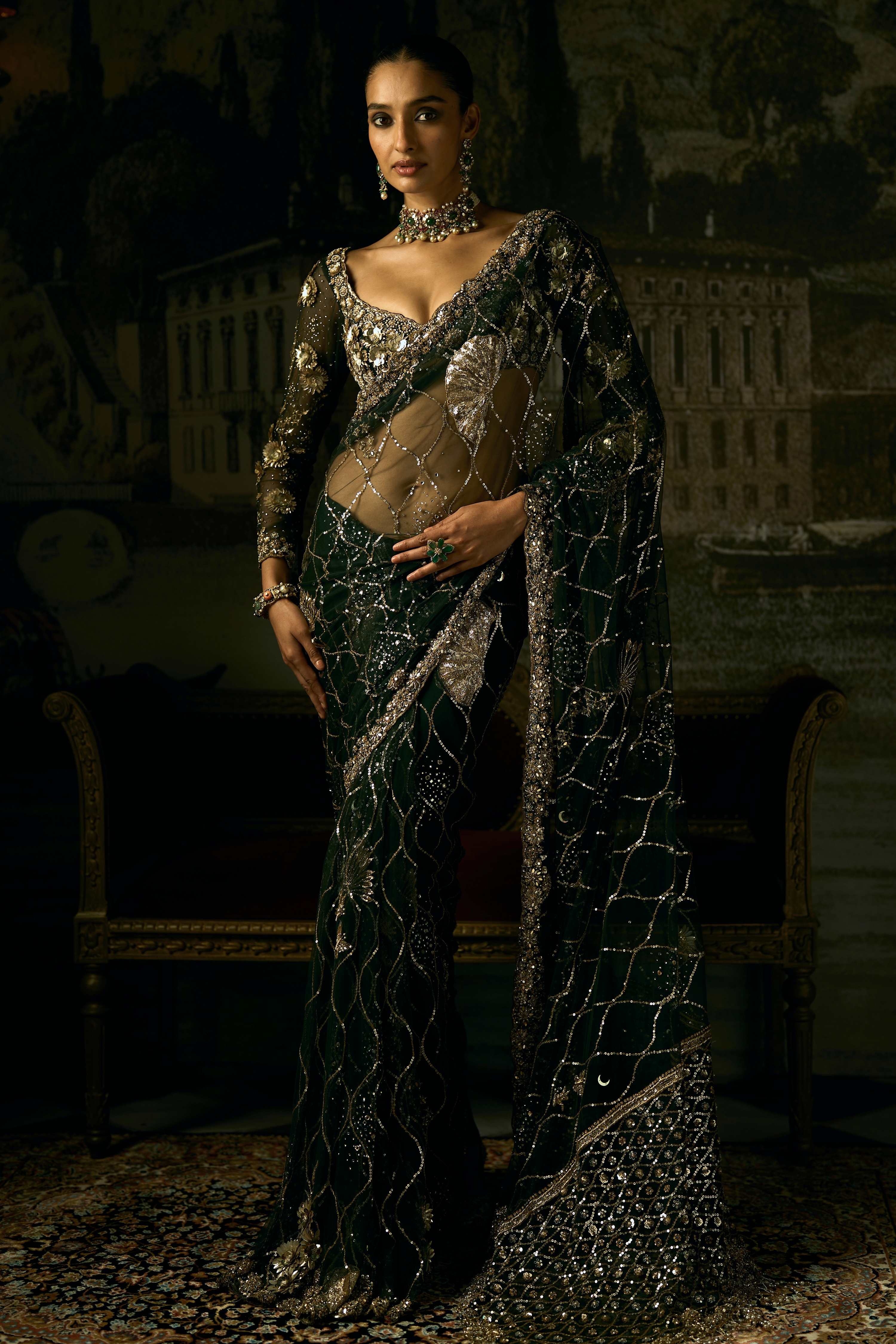 The Wild Lotus Pond Saree