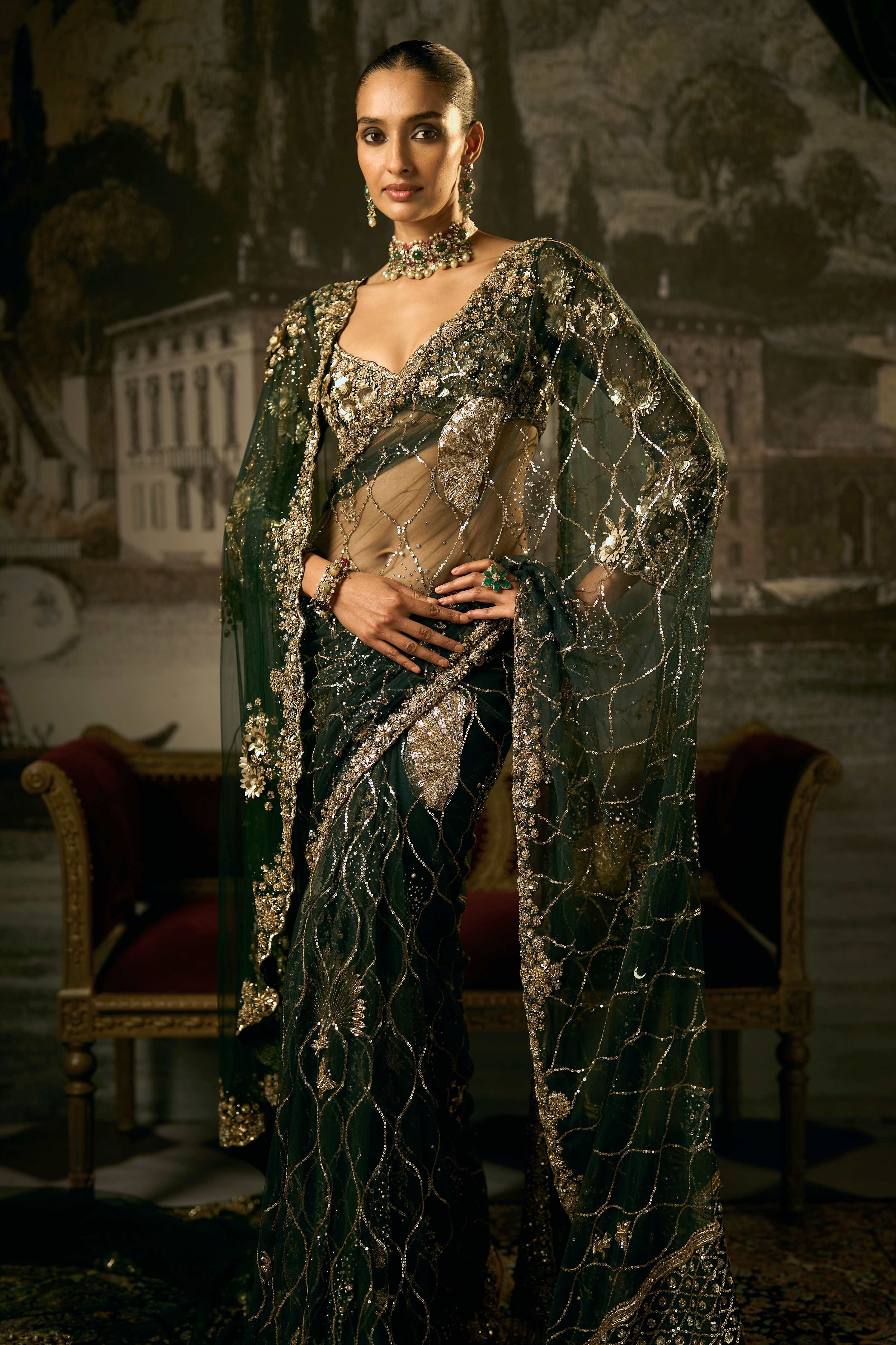 The Wild Lotus Pond Saree