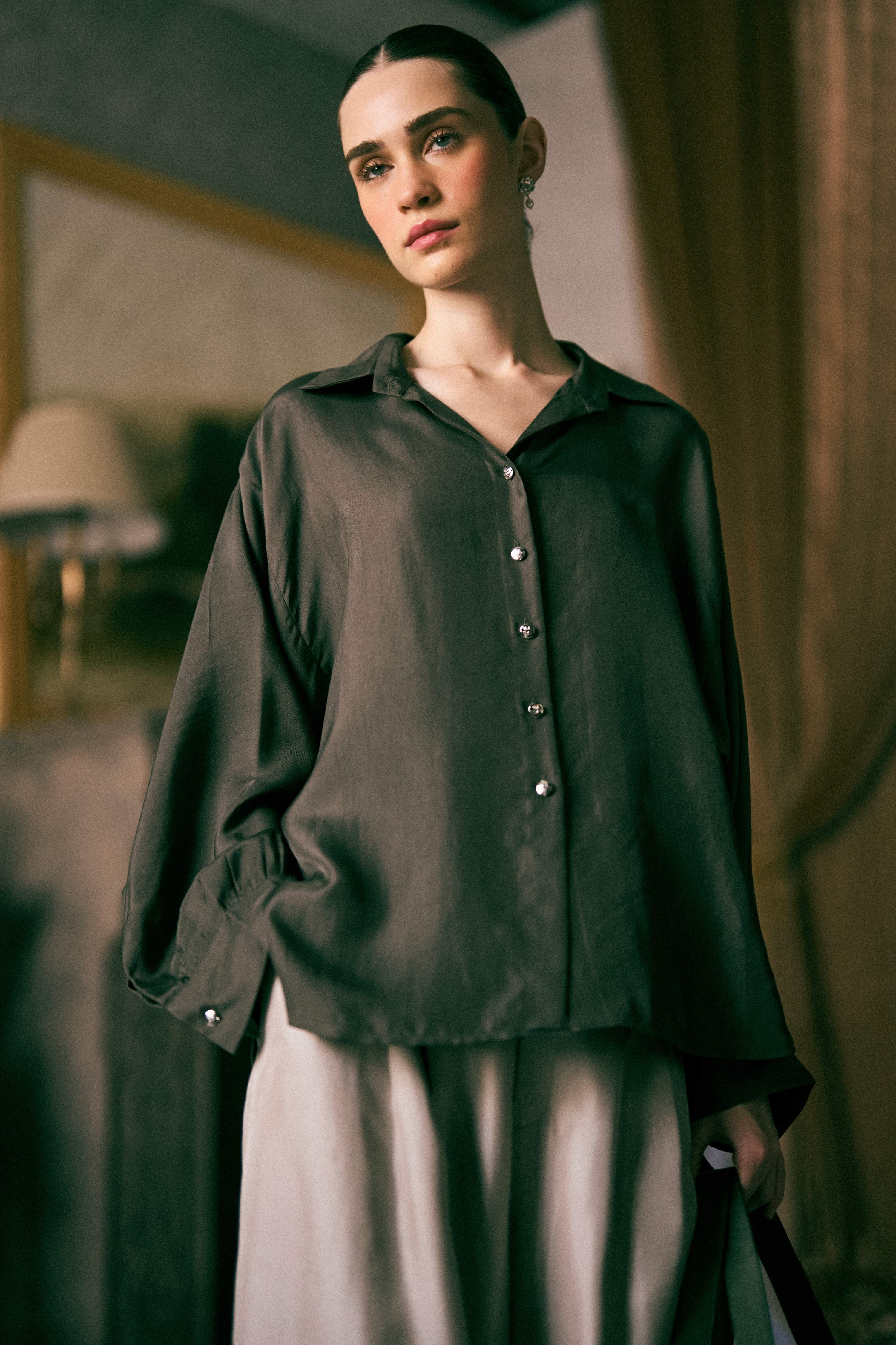 The Lisbon Oversize Silk Shirt
