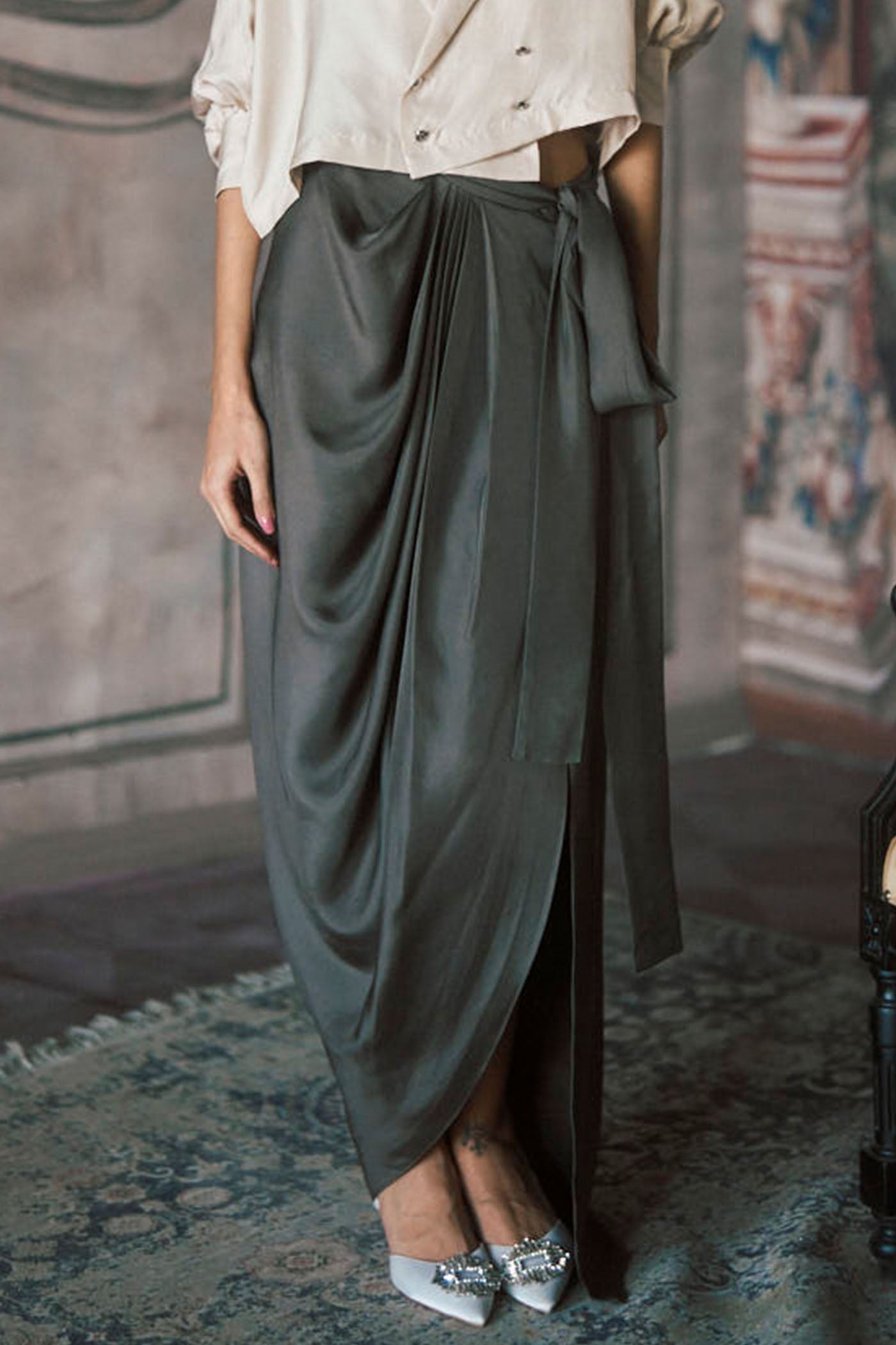 The Kyoto Drape Silk Skirt