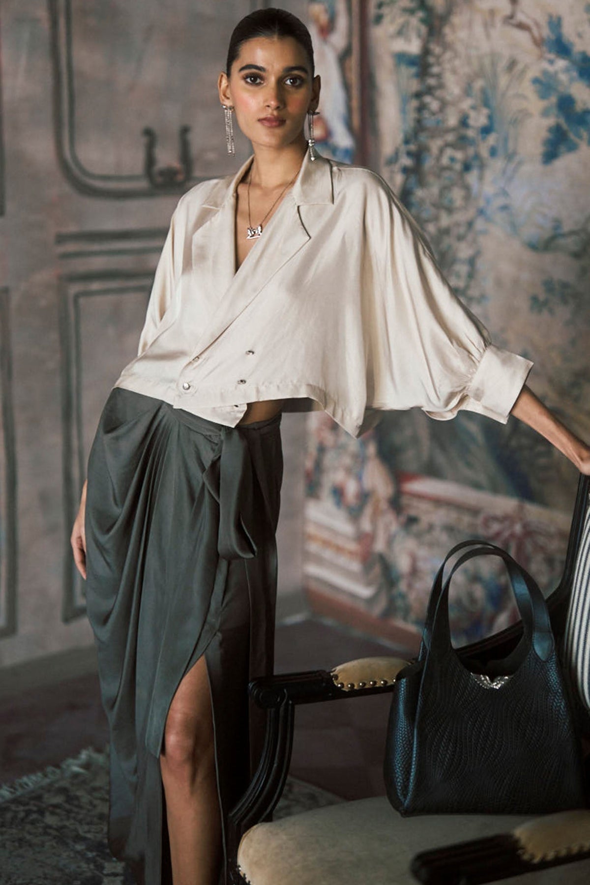 The Kyoto Drape Silk Skirt